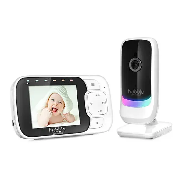 Hubble Connected Hubble Nursery View Glow 2.8 Inch Video Baby Monitor White