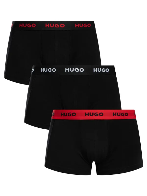 Hugo 3 Pack Trunks - Black (Red/Black/Black)