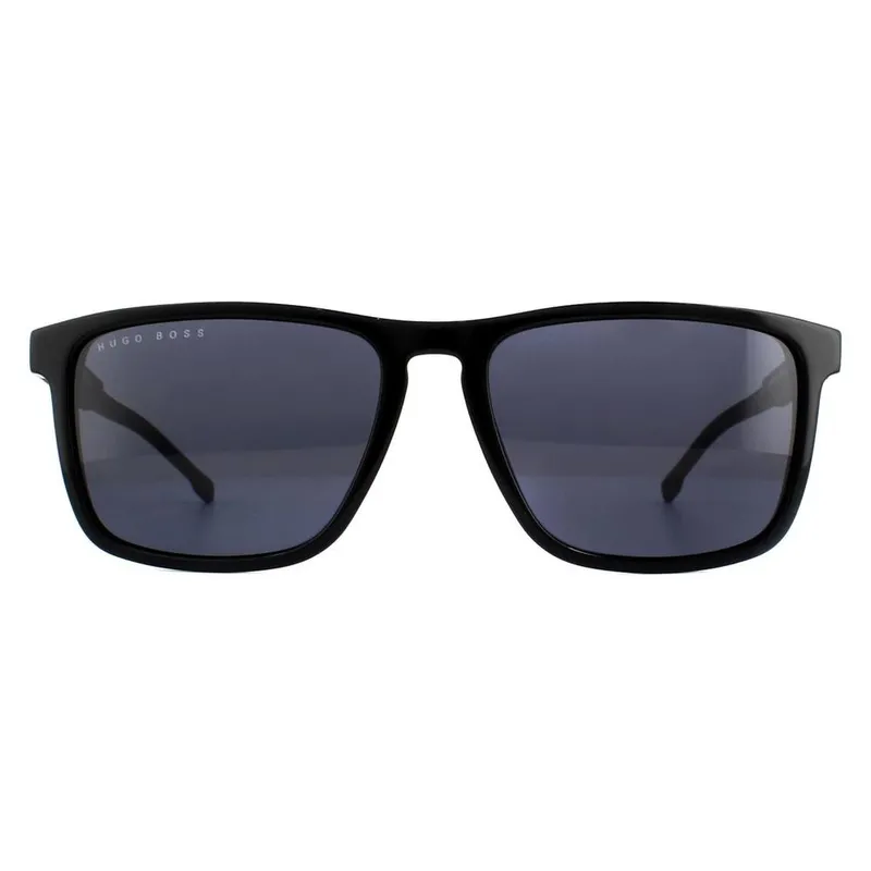 Hugo Boss Men's Square Black Grey Blue Sunglasses Black