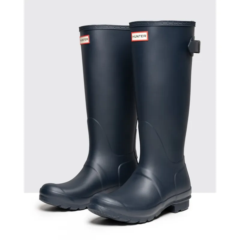 Hunter Womens Original Back Adjustable Wellies - Navy - Size Uk 5