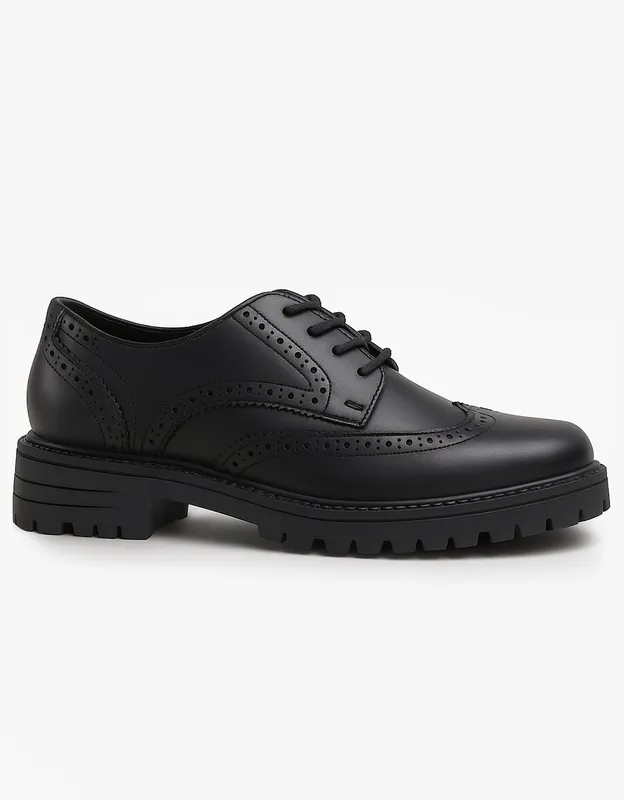 Girl's Hush Puppies Maxine Girls Leather School Shoes Black - Size: UK 7 teens