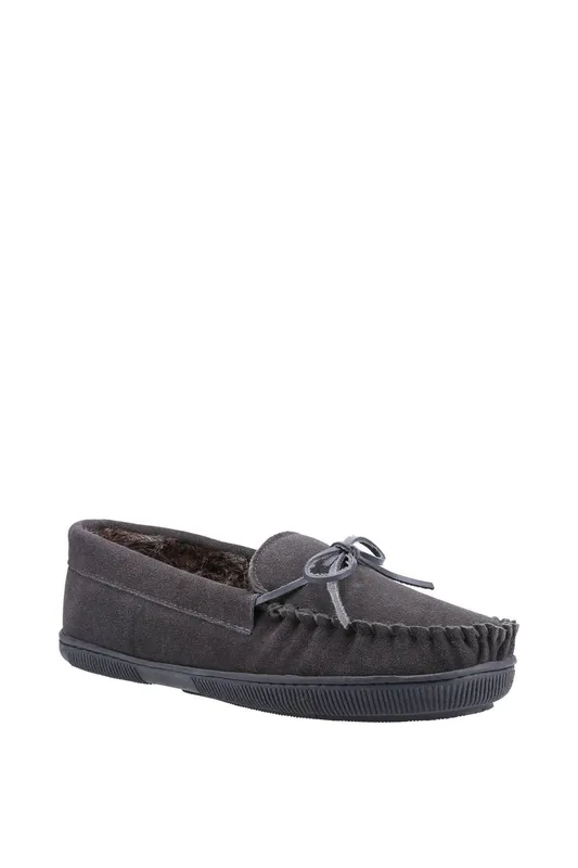 Hush Puppies Men's Grey 'Ace' Suede Slipper Size: 7 Grey