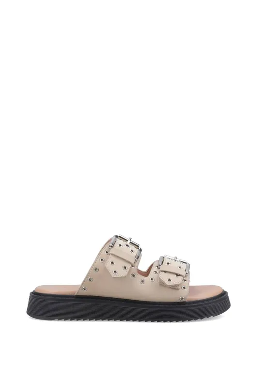 Hush Puppies Women's Christine Mule Sandal in Taupe Size: 4 Taupe 4