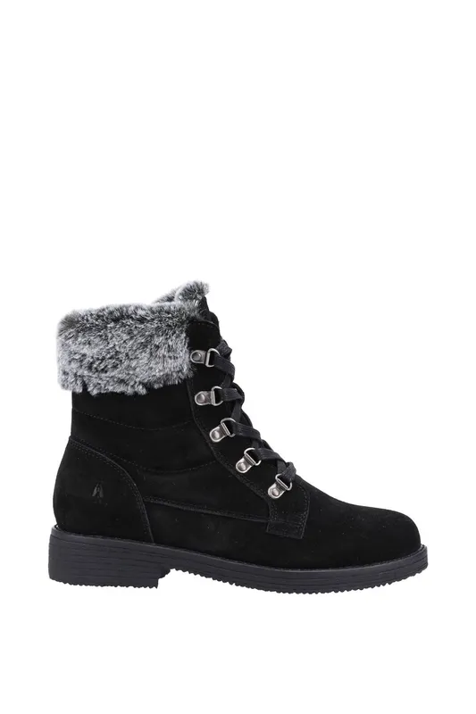 Women's Hush Puppies Florence Womens Leather Ankle Boots Black - Size: 3