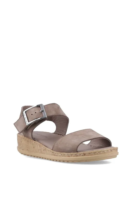 Women's Hush Puppies Ellie Leather Women's Fossil Sandals - Grey - Size: 8