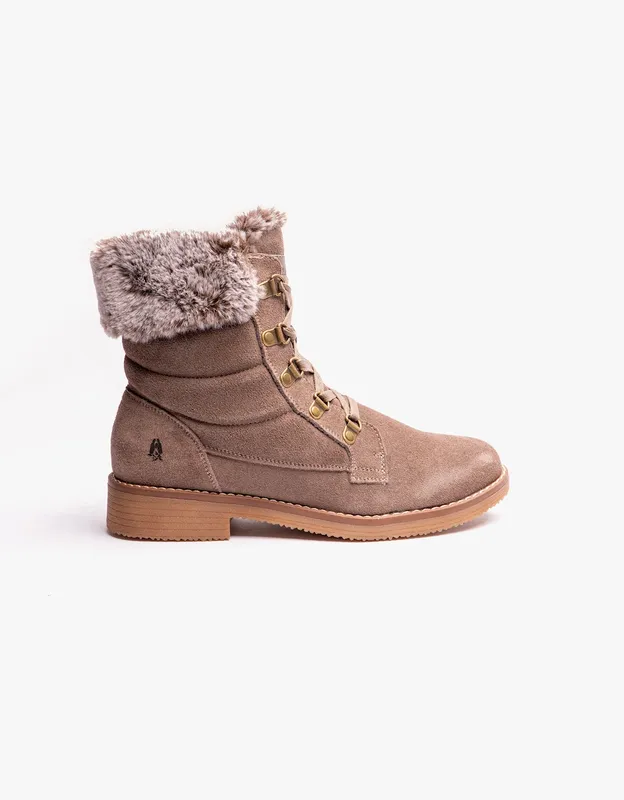 Hush Puppies Women's Florence' Mid Boot in Taupe Size: 8 - Taupe