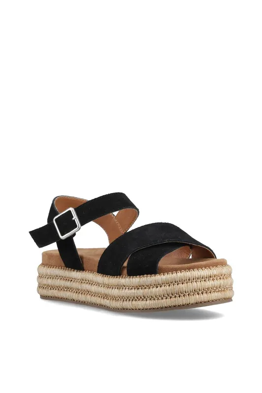 Hush Puppies Women's Rosa Rafia Sandal in Black Size: 6 Black 6