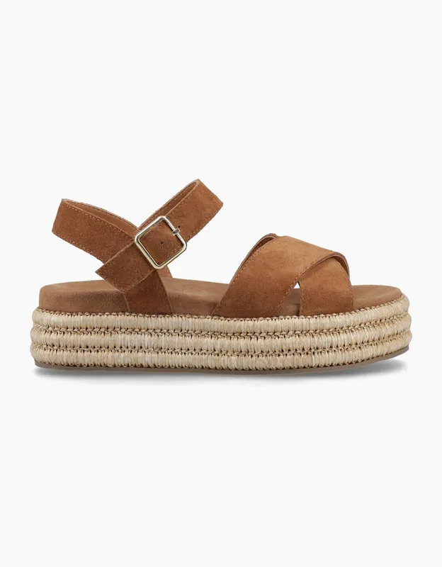 Hush Puppies Women's Rosa Rafia Sandal in Tan Size: 3 - Tan