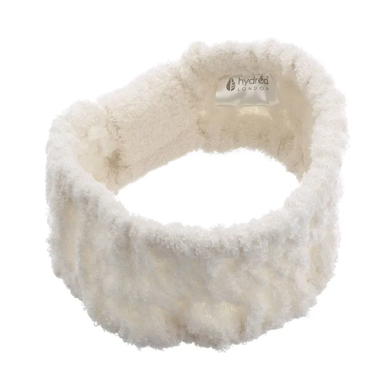 Hydrea London Unisex Spa Soft Bamboo Headband in White White One Size female