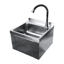 Hydroniks Oxford Hardware Stainless Steel Square Knee Operated Hand Wash Basin