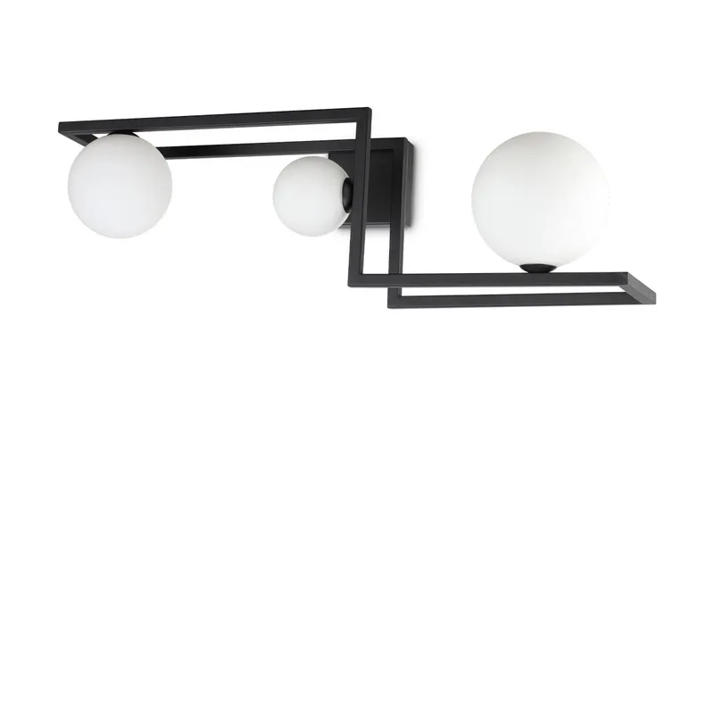 Netlighting Angolo 3 Light Globe Ceiling Light Black Black