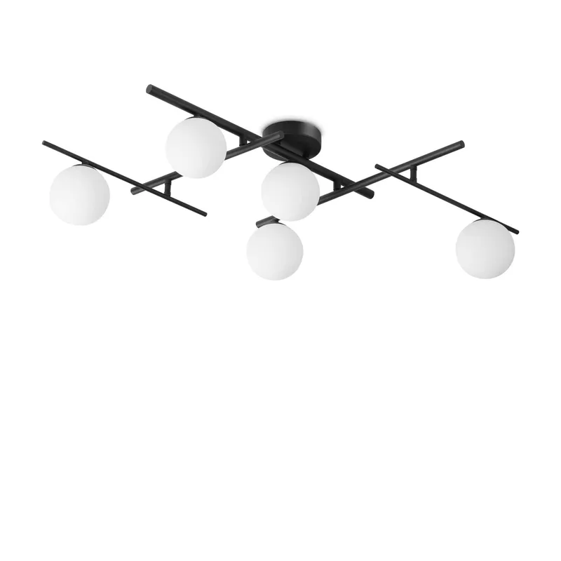 Netlighting Atlas 5 Light Globe Ceiling Light Black Black