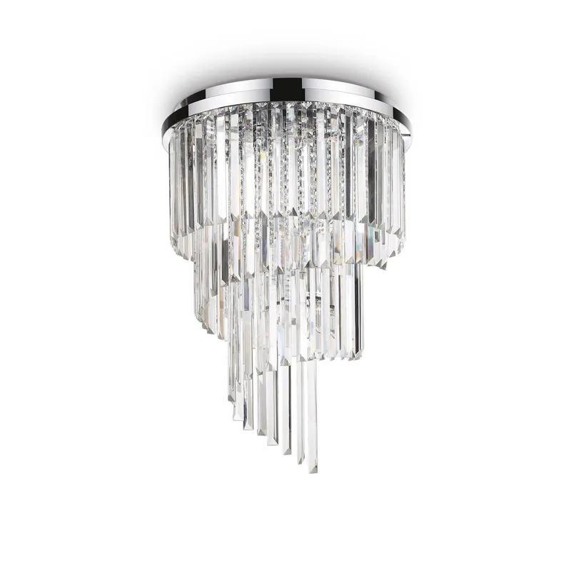 Netlighting Carlton 12 Light Ceiling Light Chandelier Chrome E14 in Grey Grey