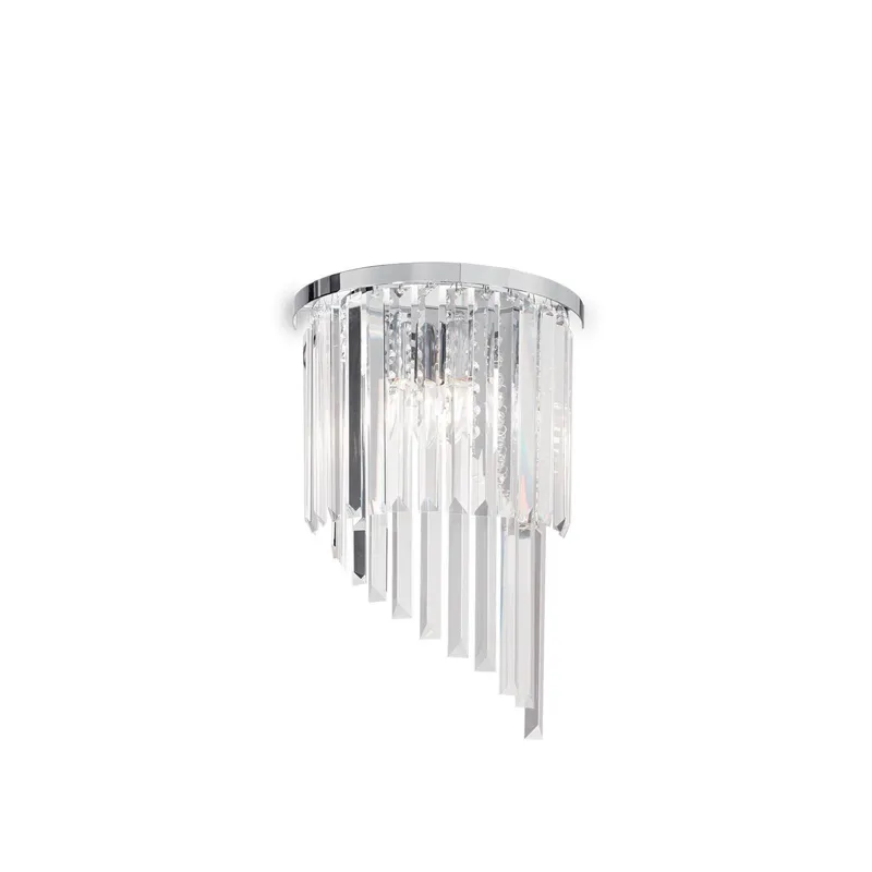 Netlighting Carlton 3 Light Wall Light Chrome E14 in Grey Grey