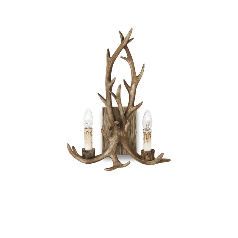 Netlighting Chalet 2 Light Indoor Wall Light Brown E14 Brown