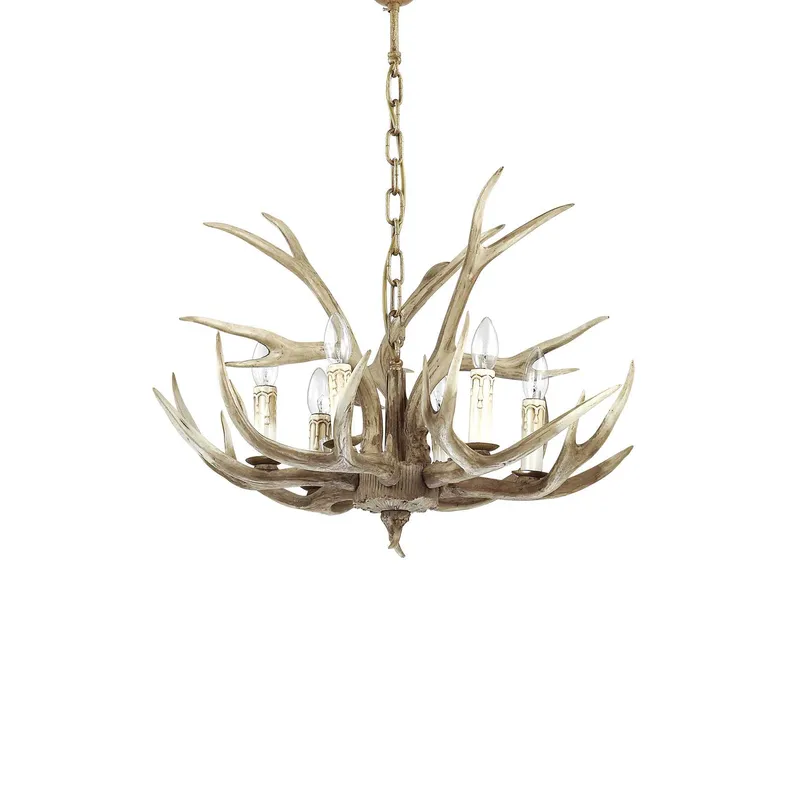 Netlighting Chalet 6 Light Pendant Chandelier Light Brown E14 Brown