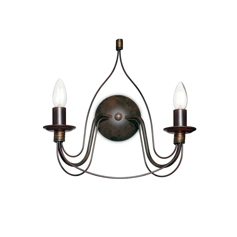 Netlighting Corte 2 Light Indoor Candle Wall Light Rust Brown E14 Brown