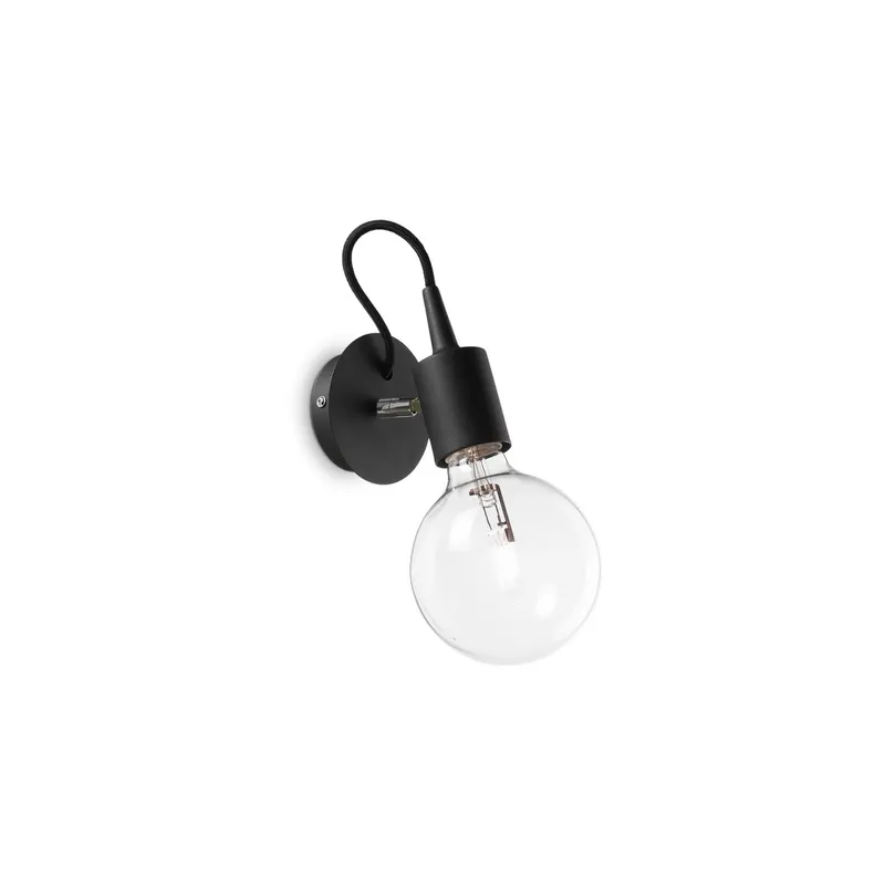Ideal Lux Lighting Edison 1 Light Wall Light Black, E27