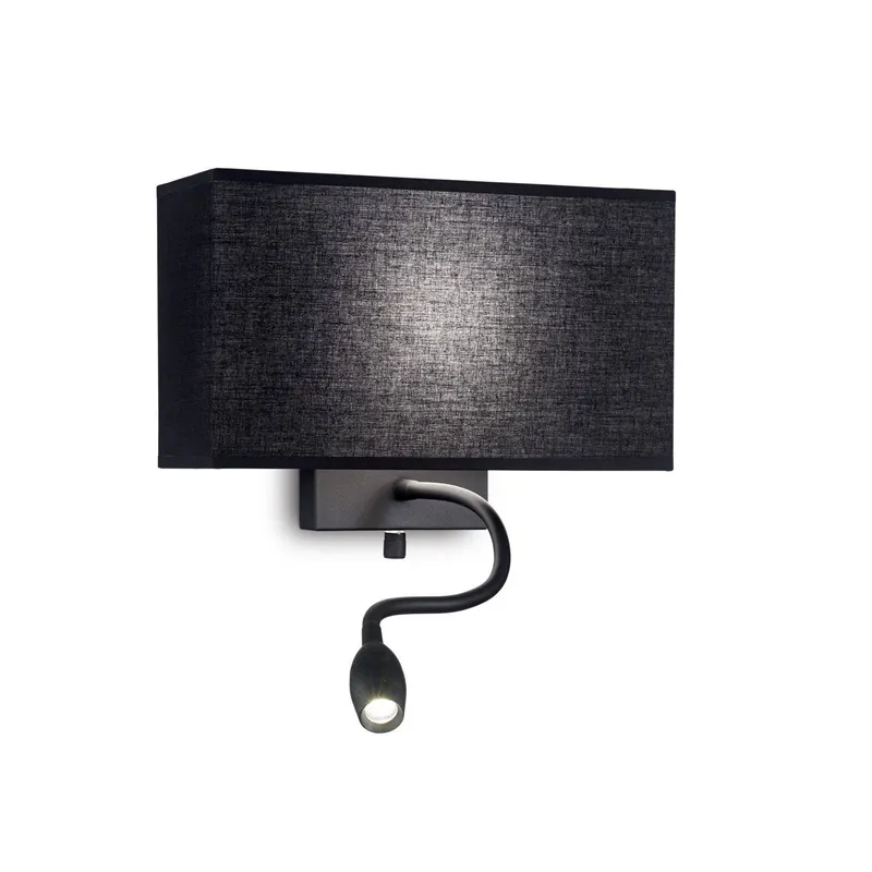 Ideal Lux Lighting Hotel LED 2 Light Wall Light Black