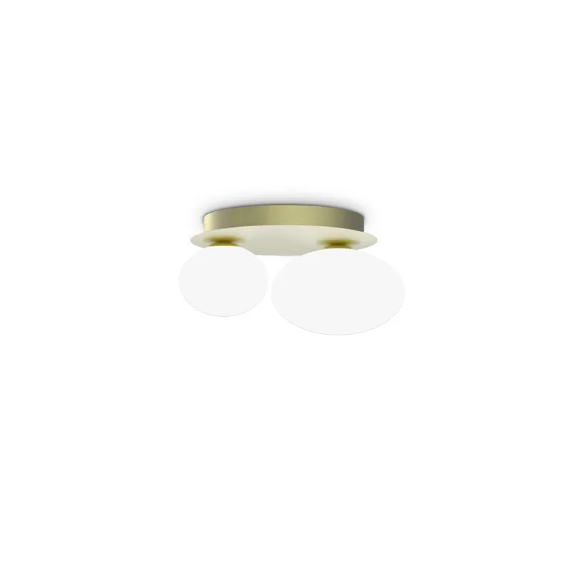 Netlighting Ninfea 2 Light Globe Ceiling Light Brass in Gold Gold