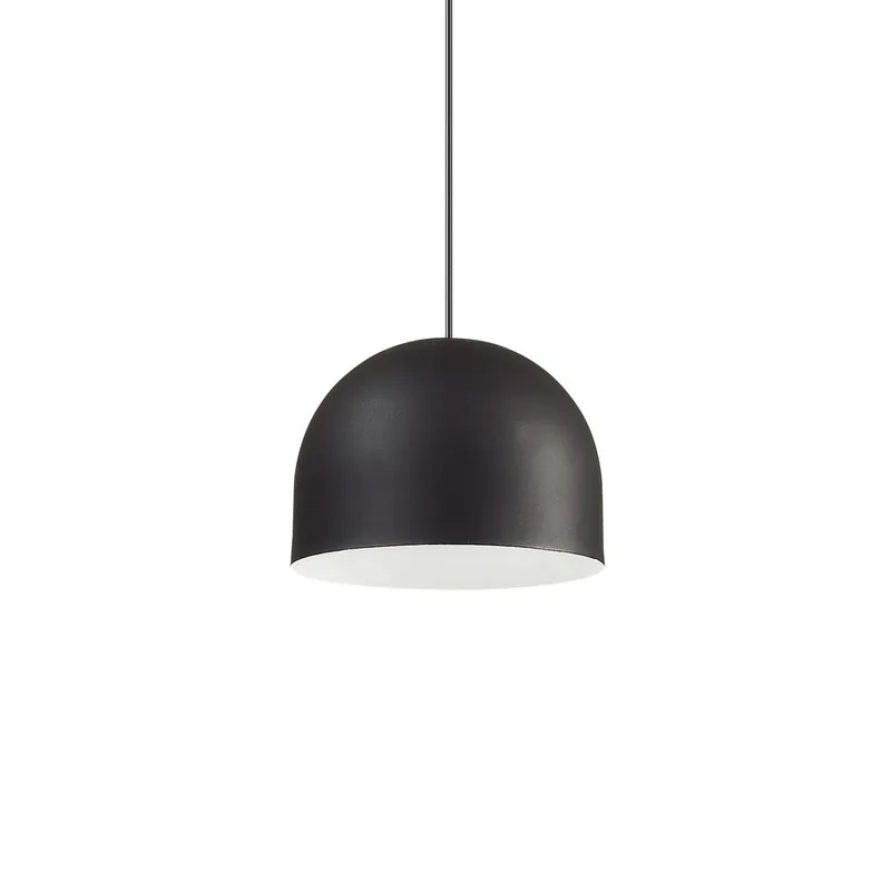 Netlighting Tall 1 Light Dome Ceiling Pendant Light Black Black
