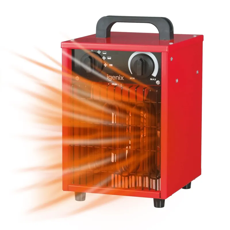 Igenix Commercial Fan Heater, 2000 W in Red Red