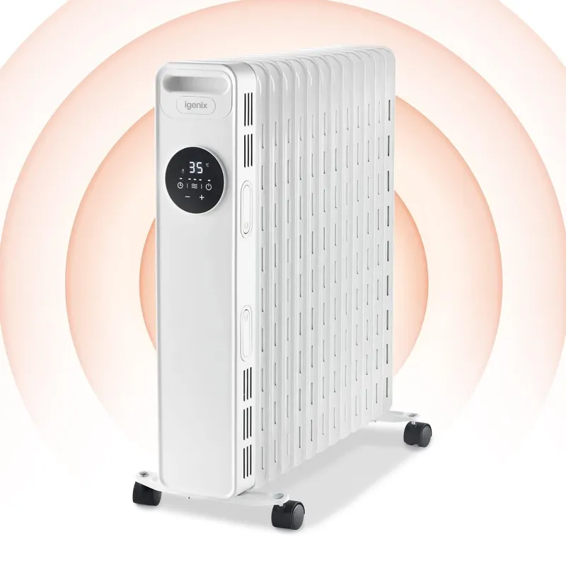 Igenix Digital Oil Filled Radiator Heater, 2.5kW/2500 W in White White