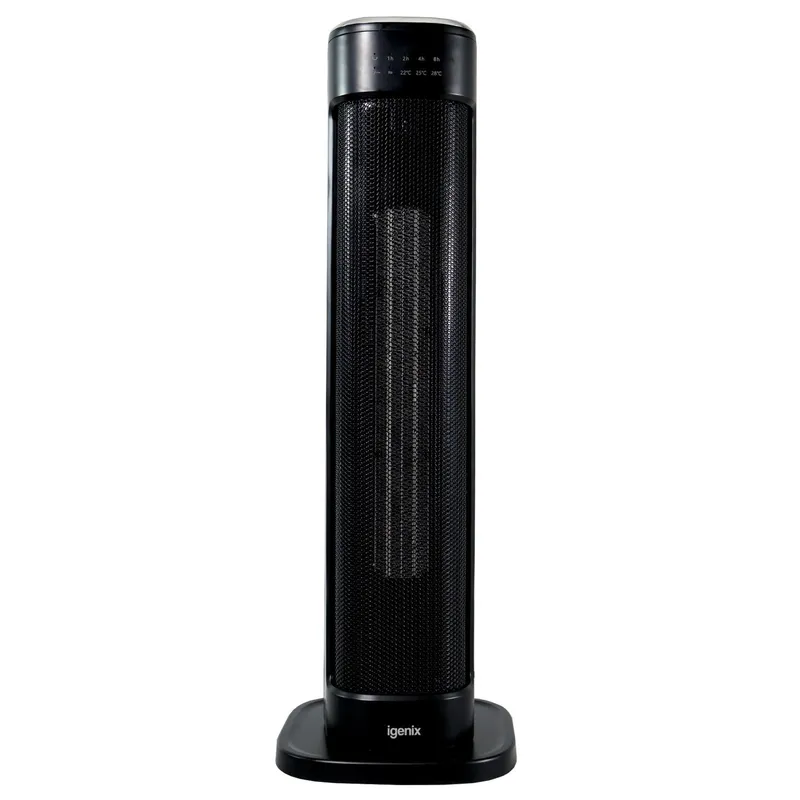 Igenix Oscillating Tower Fan Heater in Black Black