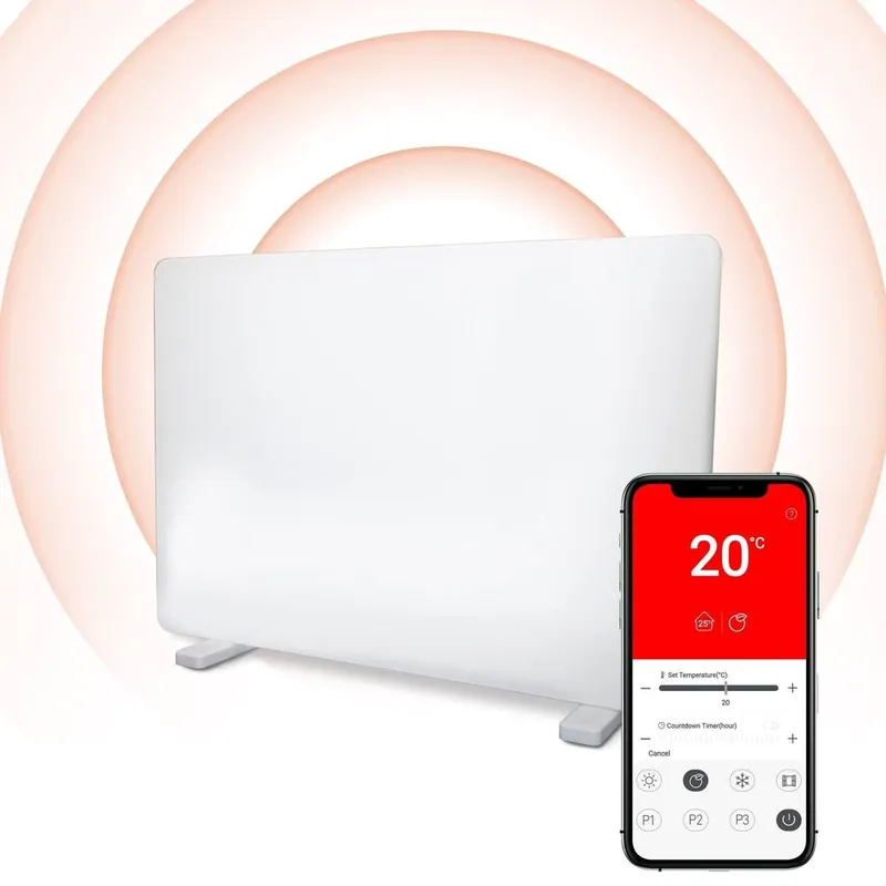 Igenix Smart Glass Panel Heater 2000 W in White Size: Single White Single
