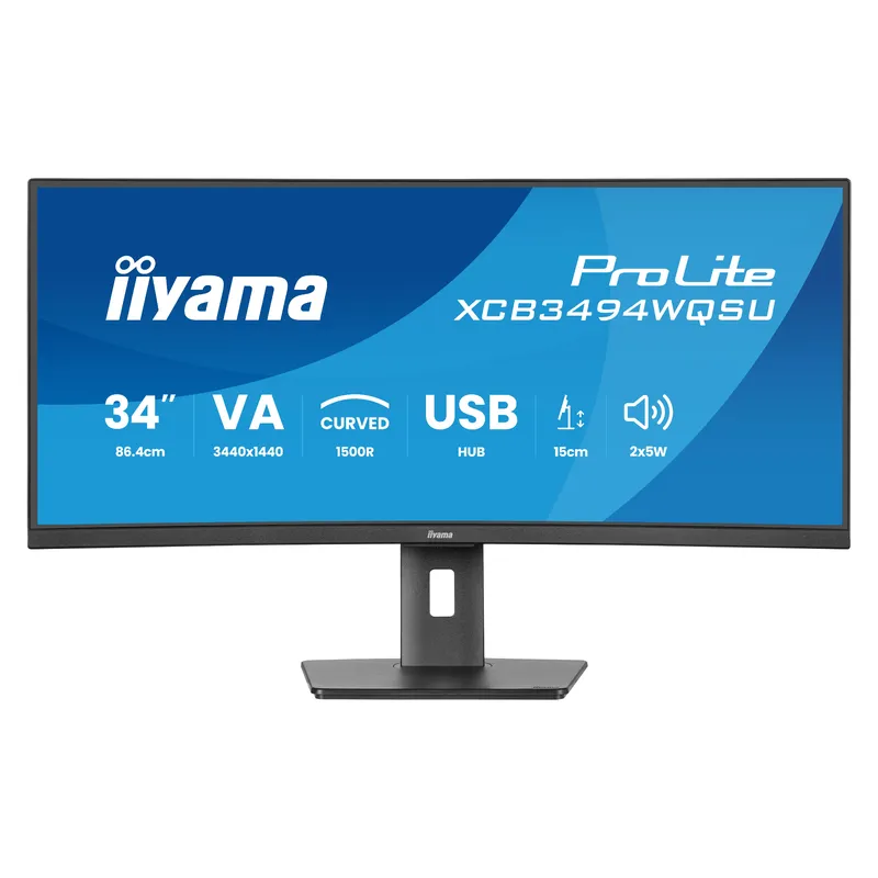 iiyama ProLite XCB3494WQSU 34" Curved Ultrawide Quad HD Height Adjustable Monitor
