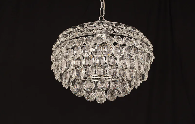 Netlighting Adaliz 4 Light Chrome Ceiling Crystal Pendant in Grey Grey