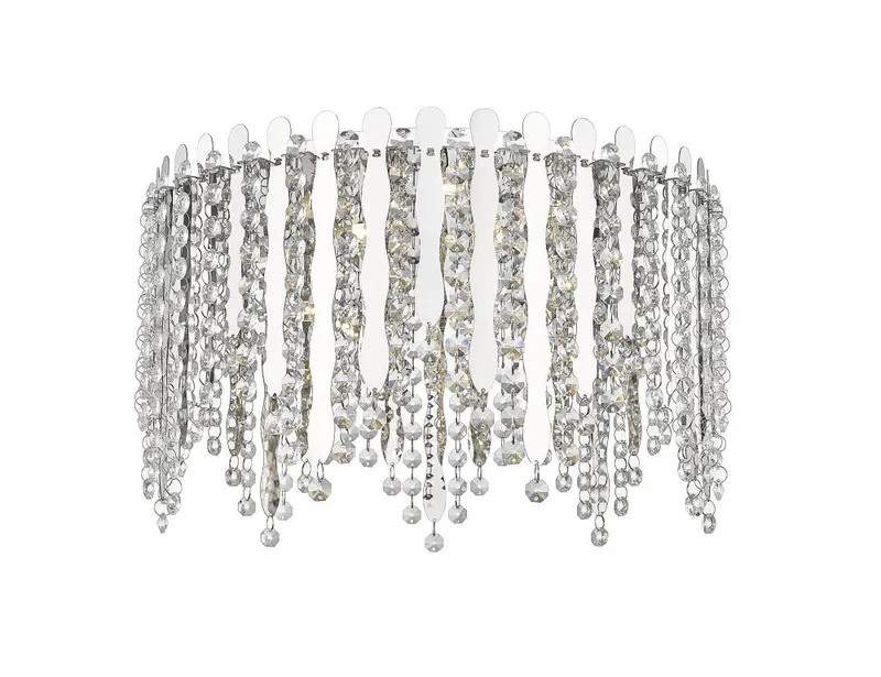 Impex Lighting Belize 5 Light LED Flush Ceiling Light Chrome Crystal Ceiling Light