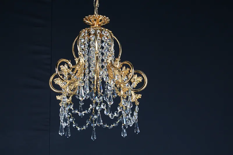Impex Lighting Bell Shape Strass Gold Pendant Ceiling Light