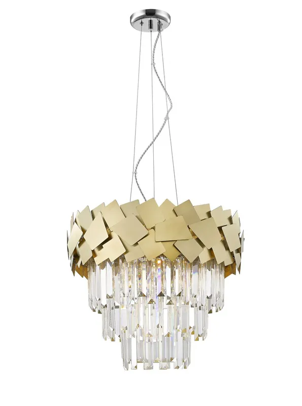 Impex Lighting Celine Crystal Laser Cut 6 Light Ceiling Gold
