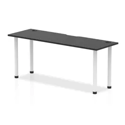 Impulse Black Series Impulse Black 1800 x 600mm Straight Table Black CP White Leg