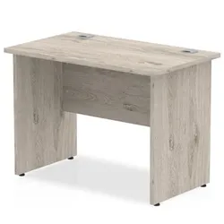 Impulse 1000 x 600mm Straight Desk Grey Oak Top Panel End Leg