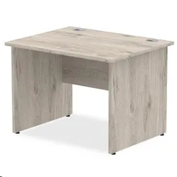 Impulse 1000 x 800mm Straight Desk Grey Oak Top Panel End Leg