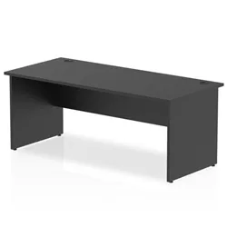 Impulse 1000x800mm Straight Office Desk Black Top Panel End Leg