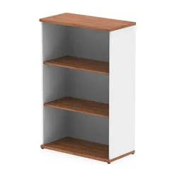 Impulse 1200mm Bookcase Walnut and White