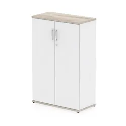 Impulse 1200mm Cupboard Grey Oak and White