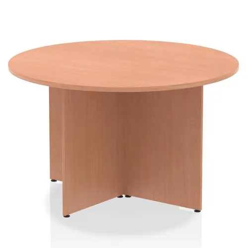 Impulse 1200mm Round Table Beech Top Arrowhead Leg