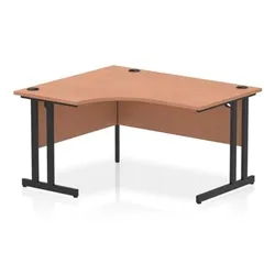 Impulse 1400 LH Crescent Desk Beech/Black Cantilever Leg
