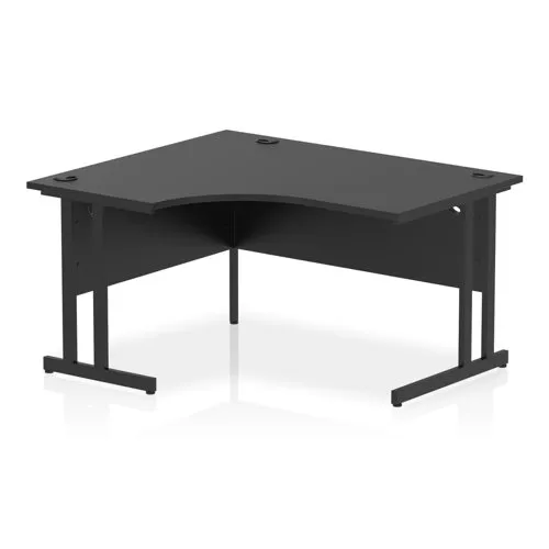 Impulse 1400 LH Crescent Desk Black/Black Cantilever Leg