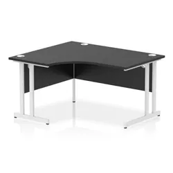 Impulse 1400 LH Crescent Desk Black/White Cantilever Leg