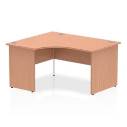 Impulse 1400mm Left Crescent Desk Beech Top Panel End Leg
