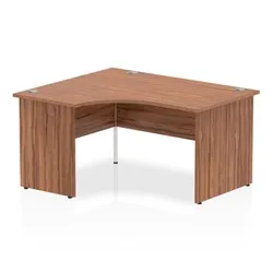 Impulse 1400mm Left Crescent Desk Walnut Top Panel End Leg