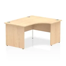 Impulse 1400mm Right Crescent Desk Maple Top Panel End Leg