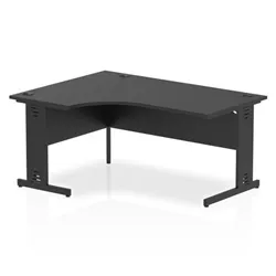 Impulse 1600 LH Crescent Desk Black/Black Cable Managed Leg