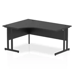 Impulse 1600 LH Crescent Desk Black/Black Cantilever Leg