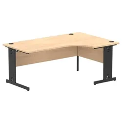 Impulse 1800 RH Crescent Desk Maple Top Black Cable Managed Leg